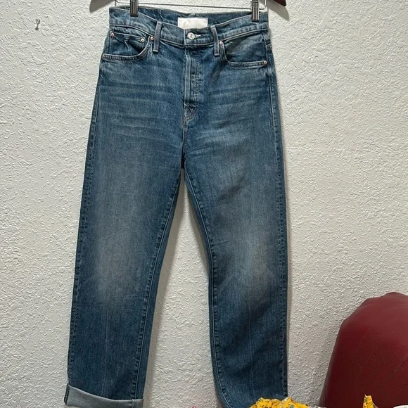 🛼MOTHER The Ditcher Heel blue jeans size 25 GUC - Picture 3 of 16